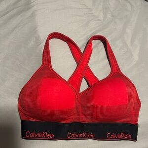 Calvin Klein Vibrant Red Sports Bra